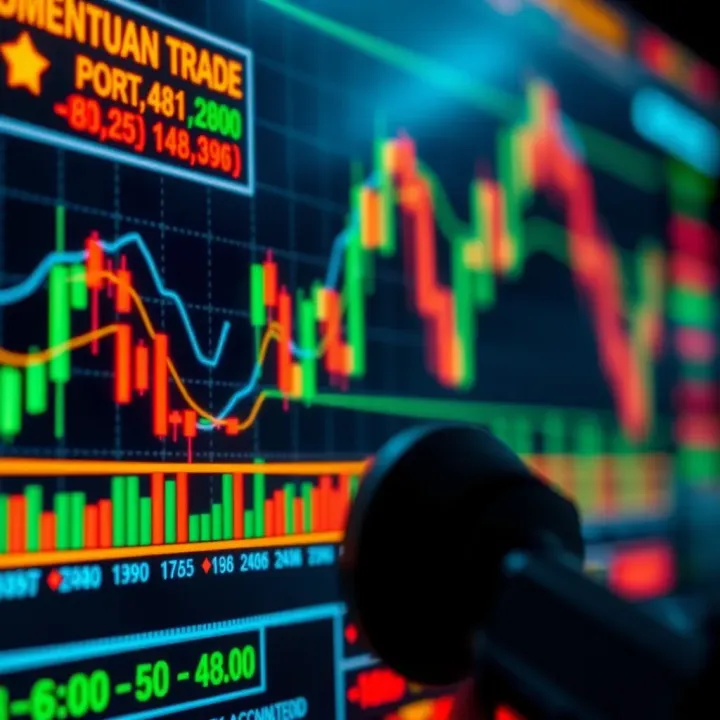 Technical chart with momentum oscillators and risk management tools for market timing