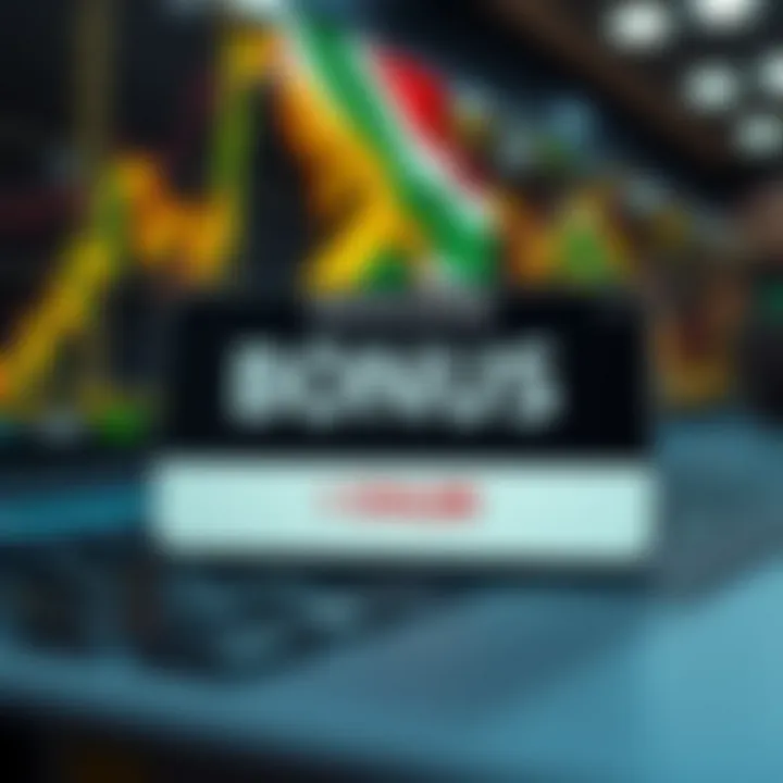 Illustration of bonus offer notification on a trading platform with South African flag colors