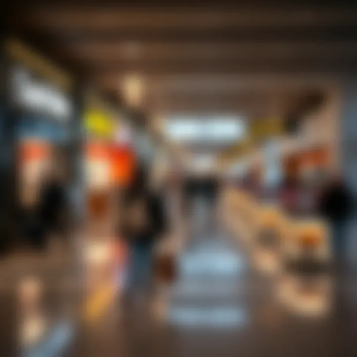 Retail and Dining Facilities at Cape Town International Airport Retail shops and dining outlets inside Cape Town International Airport bustling with travelers