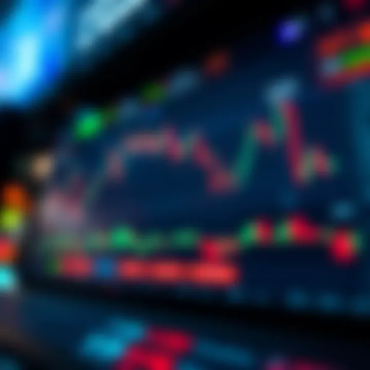 User interface of a cryptocurrency trading application with charts and market data