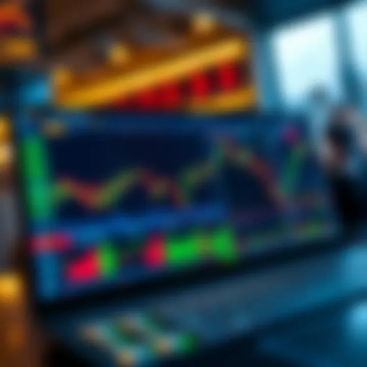 User interface of forex trading software showing charts and market data