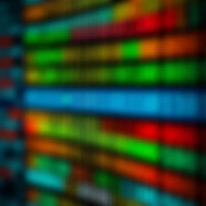 Visual Conversion from Hexadecimal to Binary Visual representation of converting a hexadecimal code into a binary code with color-coded sections