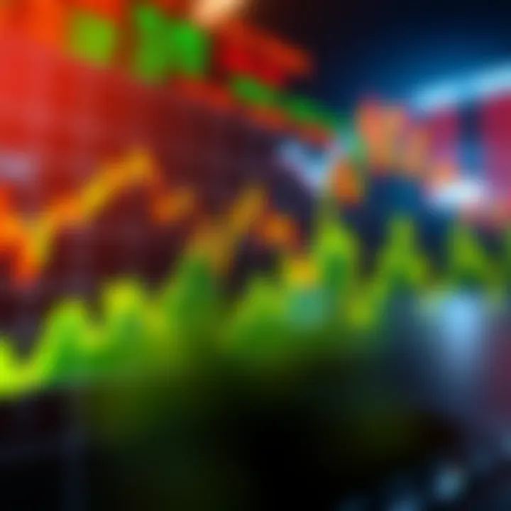 Graph showing dynamic forex market trends with fluctuating currency exchange rates