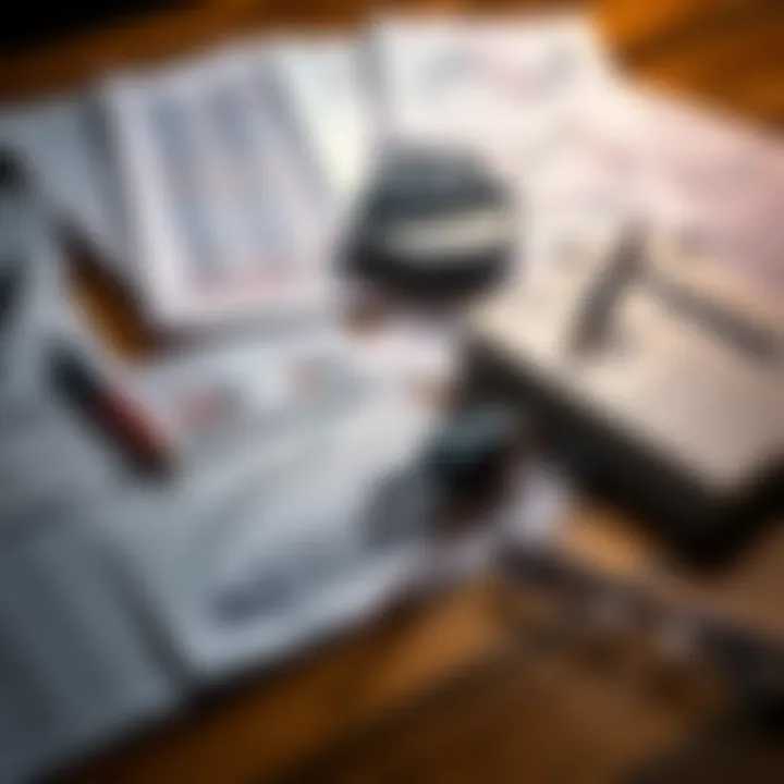 Collection of educational materials including charts and notes for forex trading study