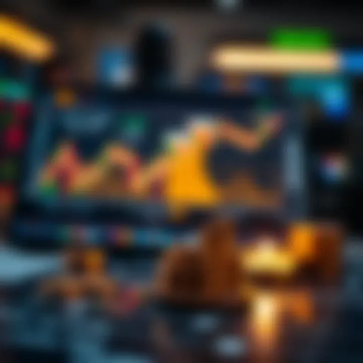 Conceptual illustration of risk management and market adaptation in forex trading with financial symbols