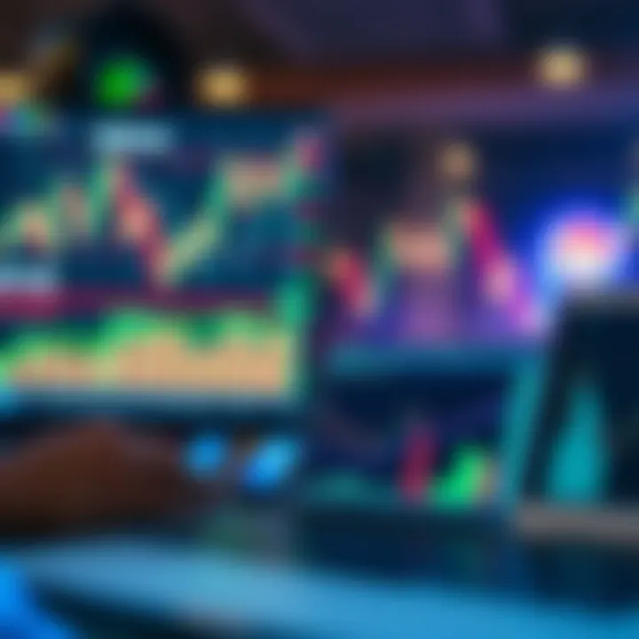 Illustration of risk management tools including charts, stop loss, and portfolio diversification