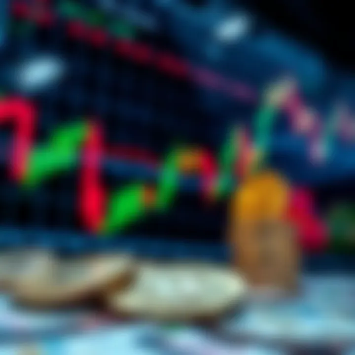 Forex Market Charts Featuring South African Rand Dynamics Illustration of forex trading charts with South African Rand currency symbols