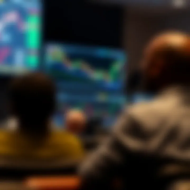 Close-up of forex charts and financial data displayed during a seminar session highlighting trading techniques