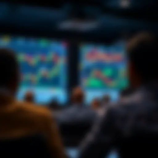 Interactive Forex Trading Seminar in South Africa Attendees engaged in a forex trading seminar with charts and graphs displayed on a large screen