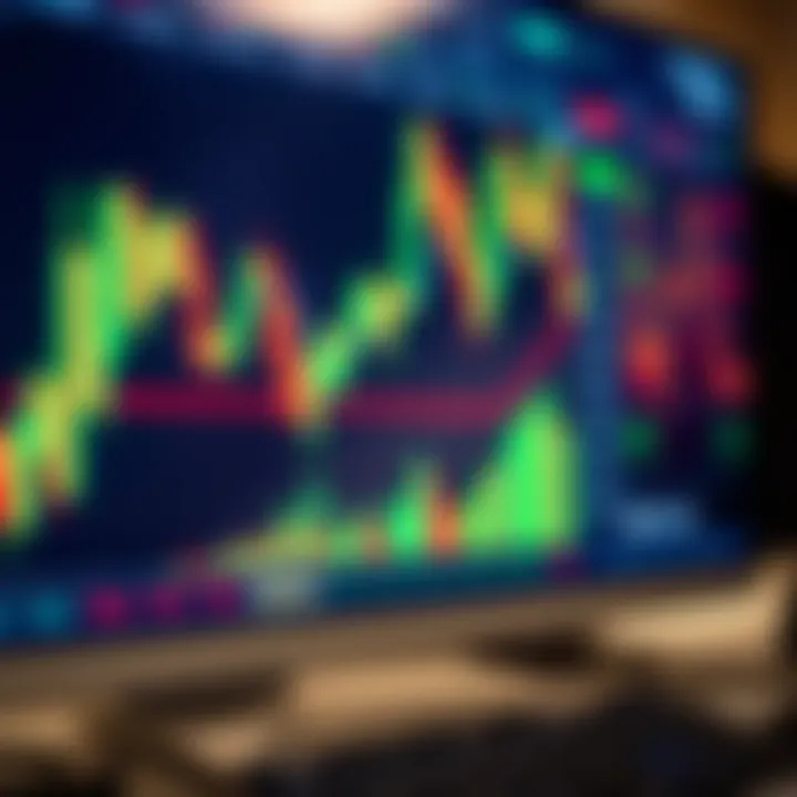 Computer screen displaying forex trading charts and South African currency symbols