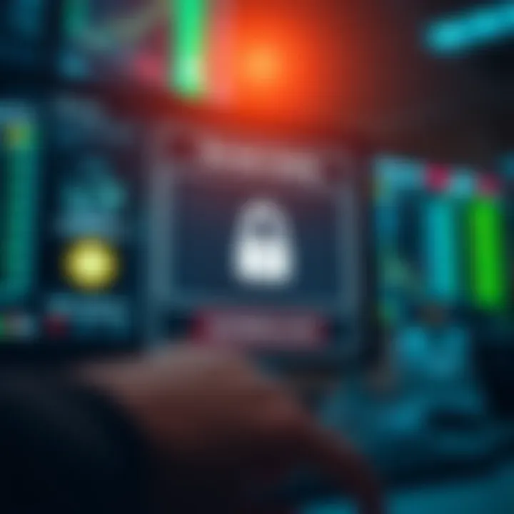 Secure download interface with forex trading software and safety verification symbols