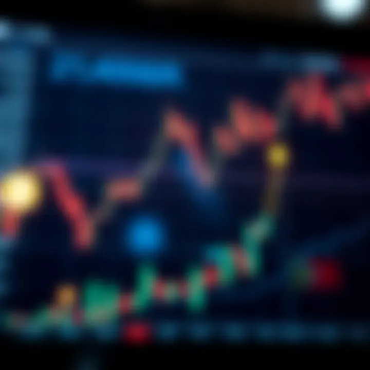 Illustration of a financial chart with upward trends and forex symbols representing trading opportunities