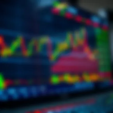 Forex Trading Platform with Currency Exchange Data Digital chart displaying currency exchange fluctuations on a trading platform