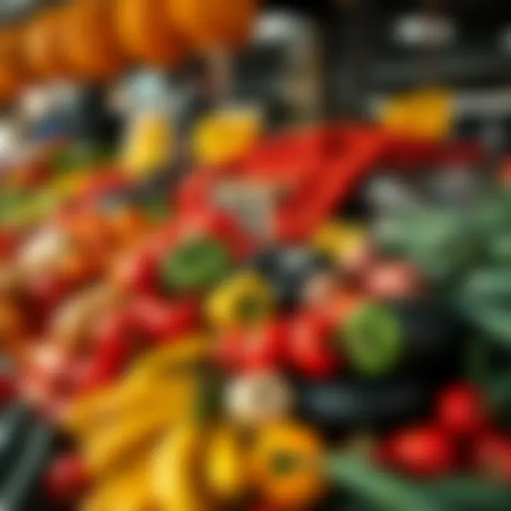 Fresh fruits and vegetables displayed at a vibrant Somerset West market stall under natural light