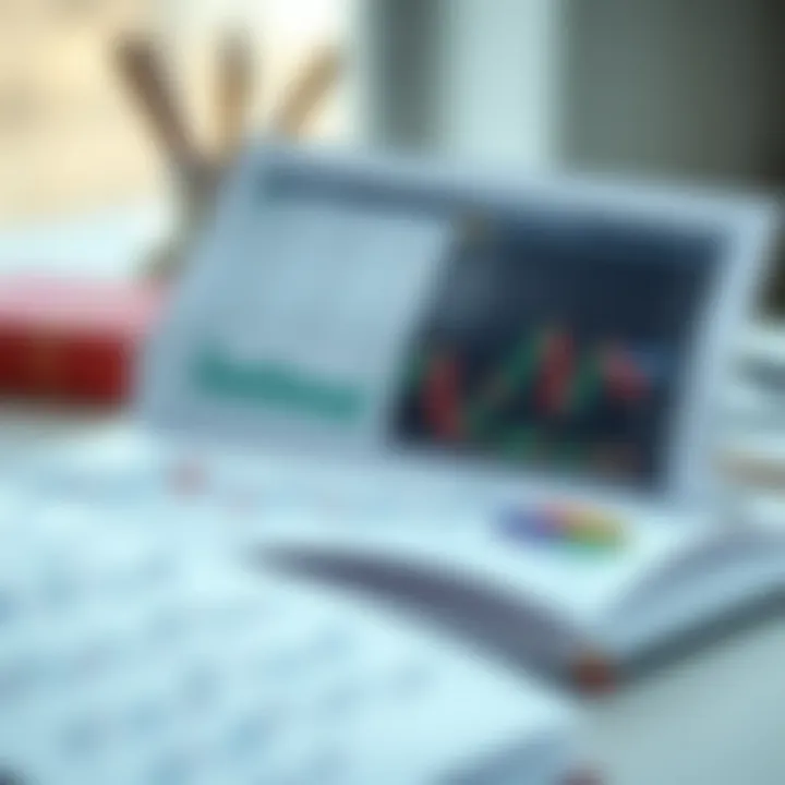 Open book displaying financial charts and trading strategies