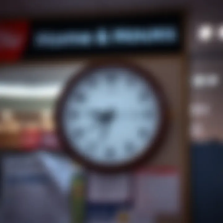 Trading Hours and Visitor Information at Home Affairs Akasia Clock displaying office trading hours and information board inside Home Affairs Akasia