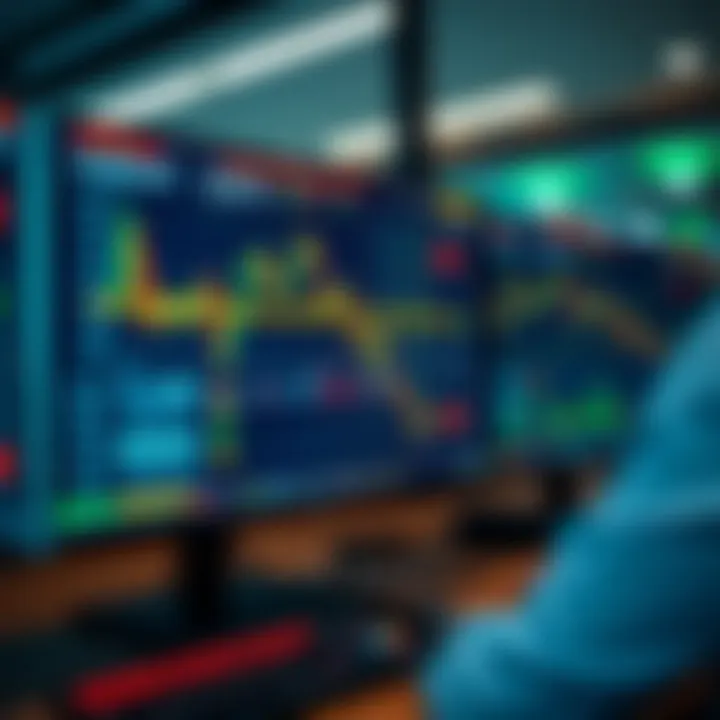 Illustration of risk management strategy with charts and trading tools on screen