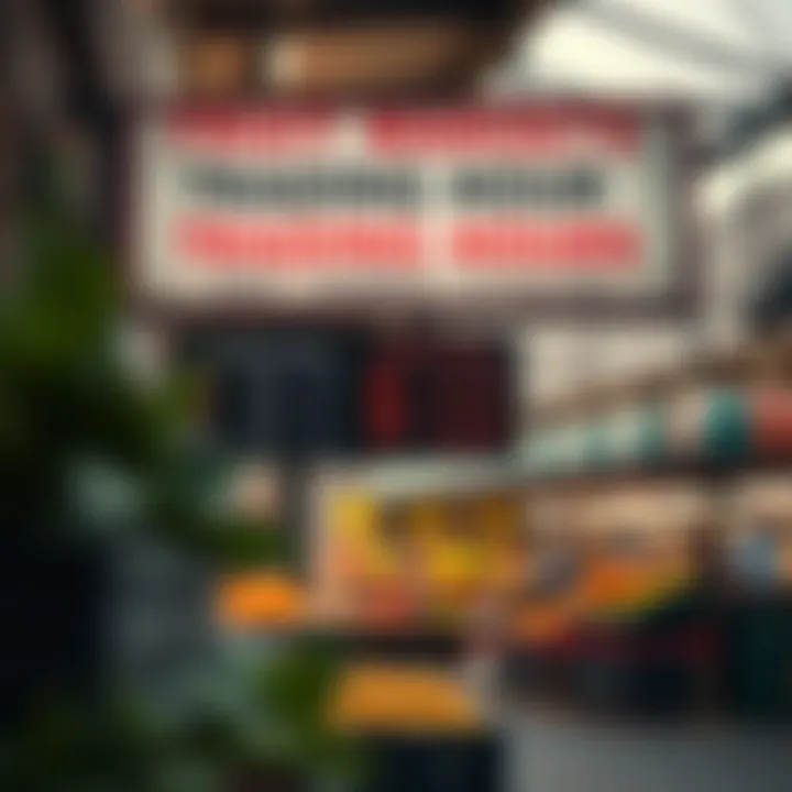 Entrance sign showing operational hours for the fruit and vegetable market at Park Meadows