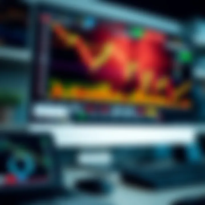 Illustration of a computer with forex training modules and educational icons