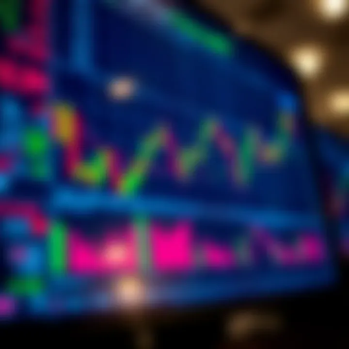 Visual representation of forex trading concepts and charts on a digital screen
