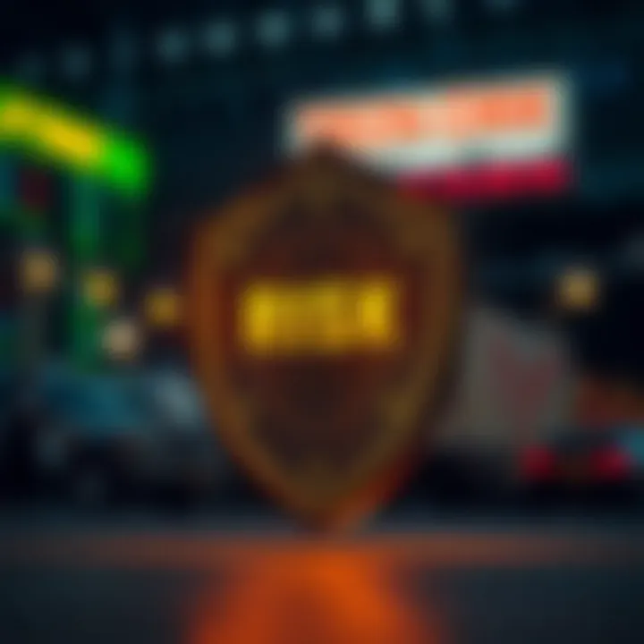 Conceptual graphic showing a shield protecting assets and enabling stable decision-making