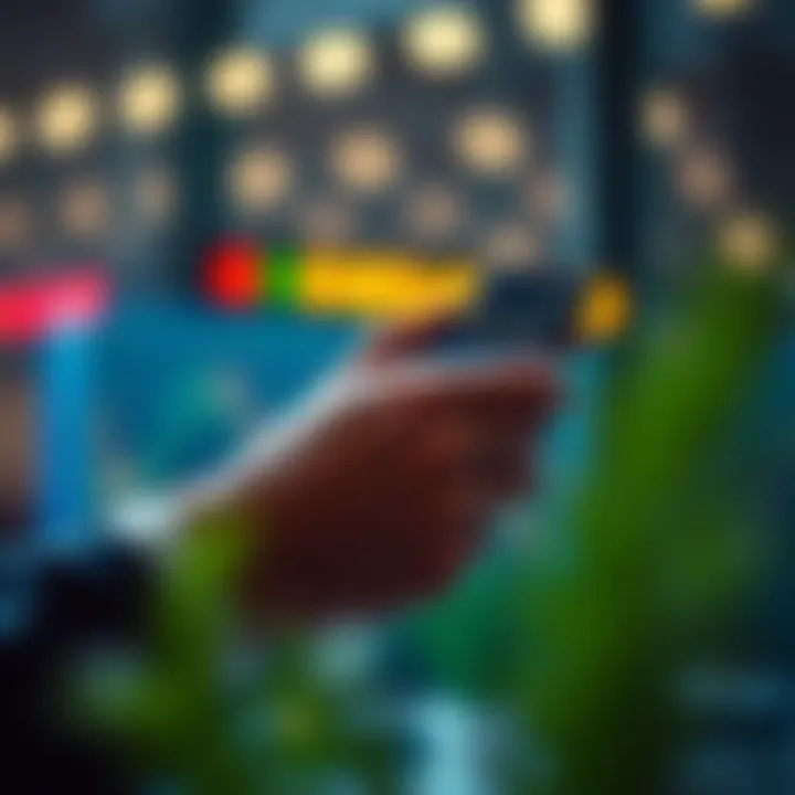 Person using a smartphone to securely access a forex trading platform with security icons visible