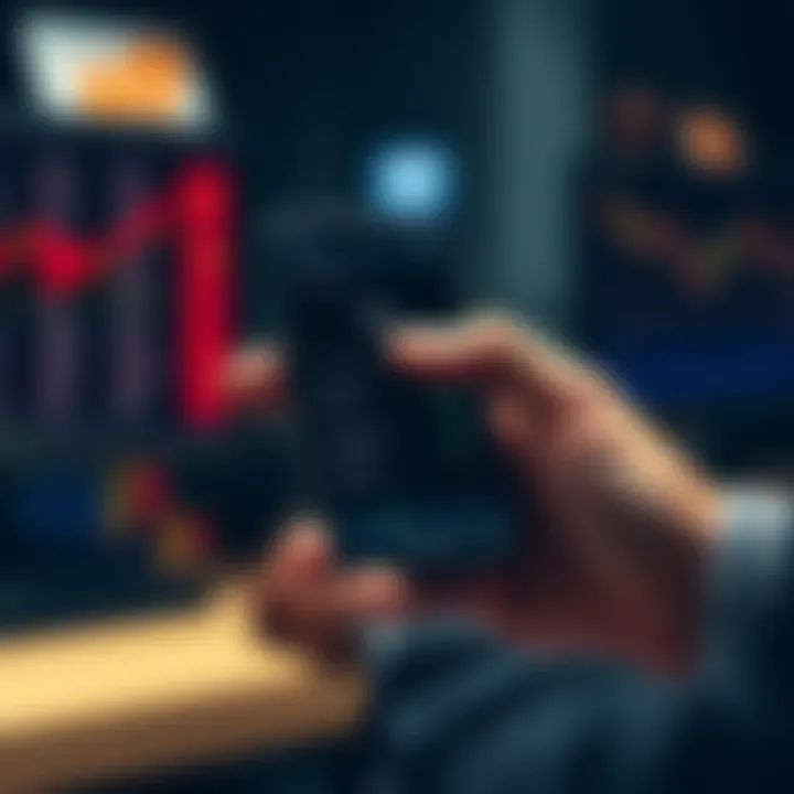 User securing mobile device settings with biometric authentication for safe trading app use