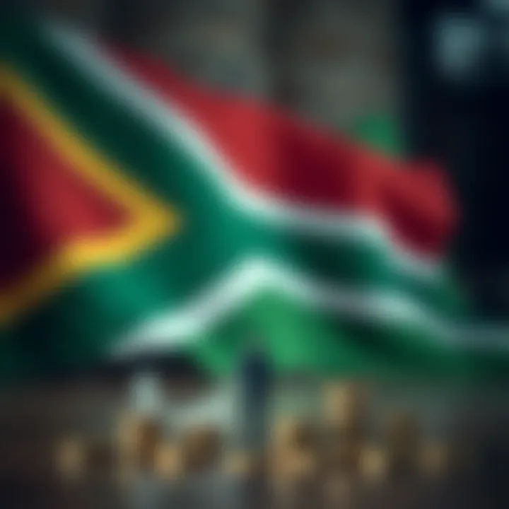 Financial Risk Management Courses in South Africa South African flag with icons representing finance and education, symbolizing local financial risk courses