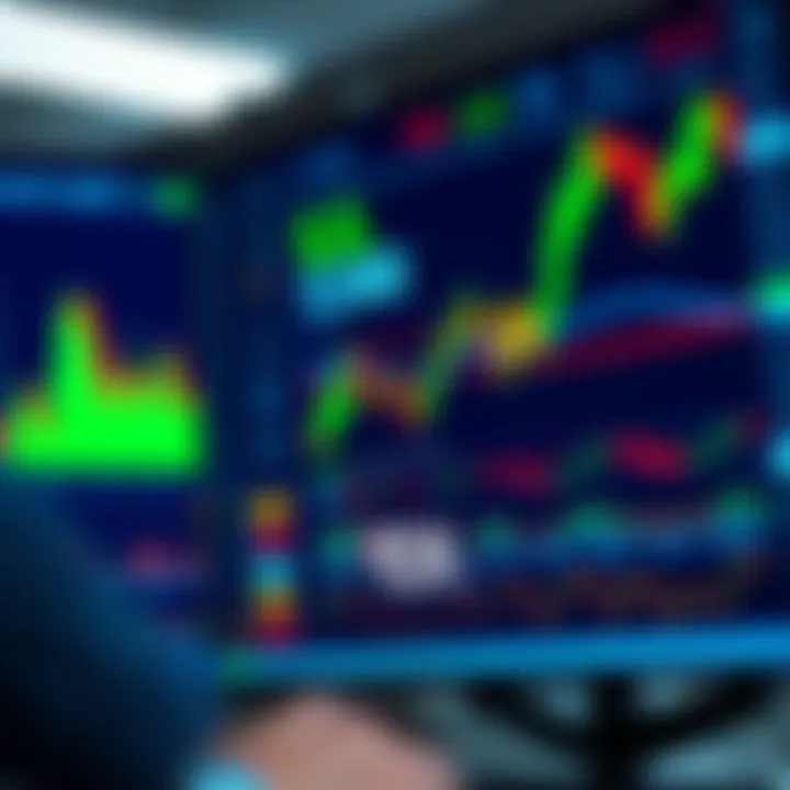 Automated binary options trading interface displaying market trends and algorithm signals