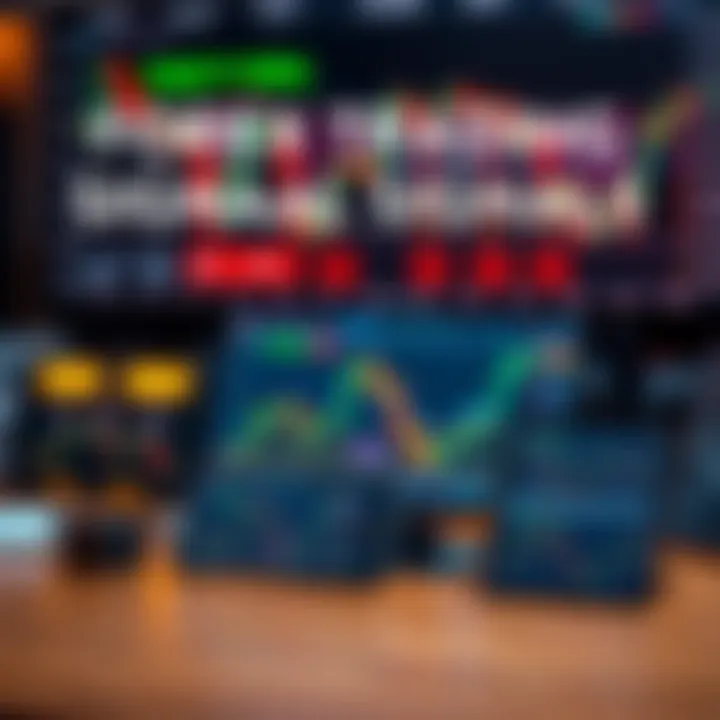 Illustration showing different types of forex trading signals on digital devices