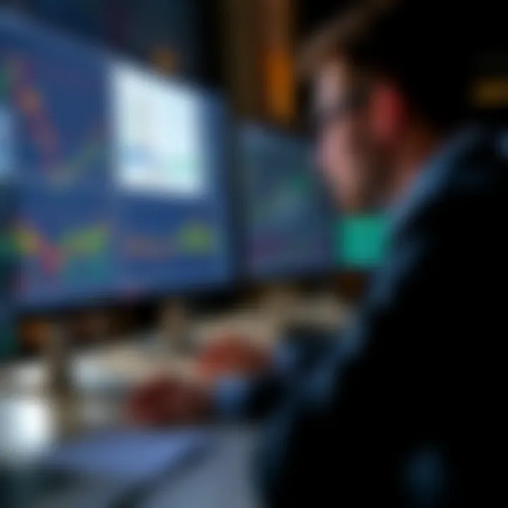 A trader evaluating different forex signals on a computer screen alongside strategy charts