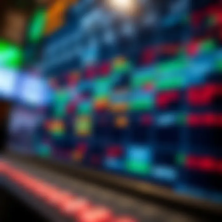 Close-up view of a digital forex economic calendar displaying upcoming currency-related economic events and indicators