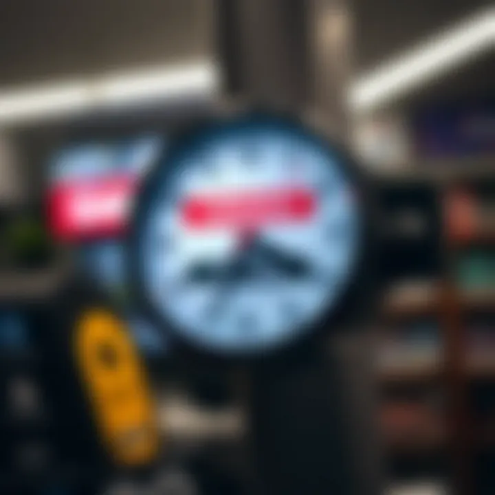 Clock showing the opening and closing times of a game store in South Africa