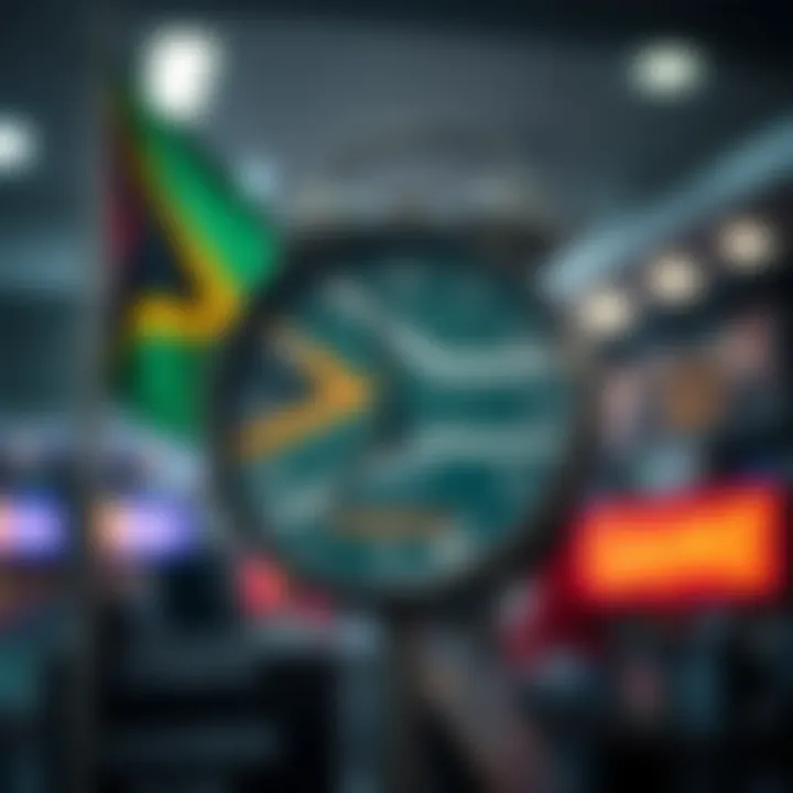 Clock showing store trading hours with South African flag in the background