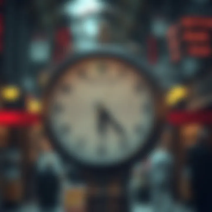 Clock illustrating specific trading hours at Kolonnade market