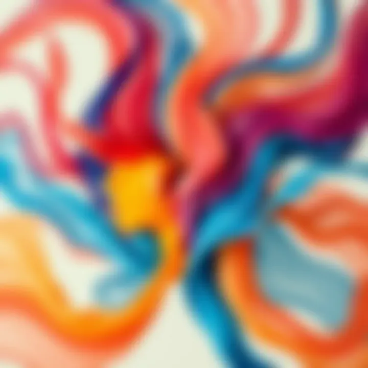 Colorful abstract representation of diverse gender identities with flowing shapes symbolizing non-binary expression