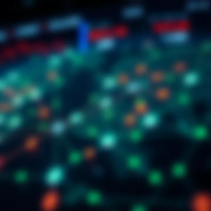 Global foreign exchange market with currency symbols and interconnected trading nodes