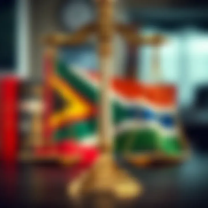 Legal Recognition of Non-Binary Gender in South African Society Illustration showing legal scales with South African flag representing gender recognition and rights