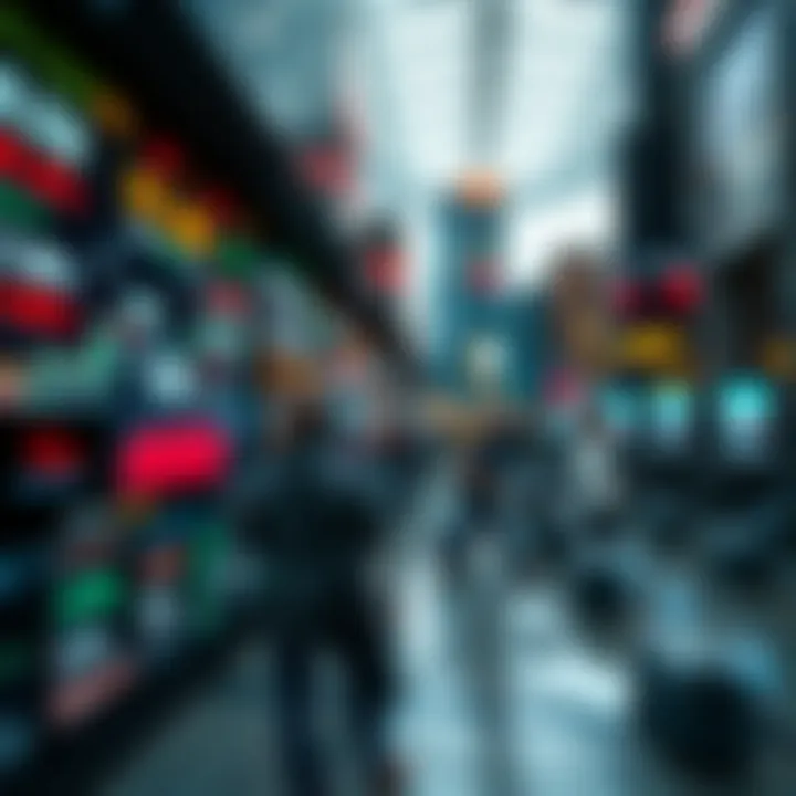 Global financial markets reacting to economic data release on digital screens