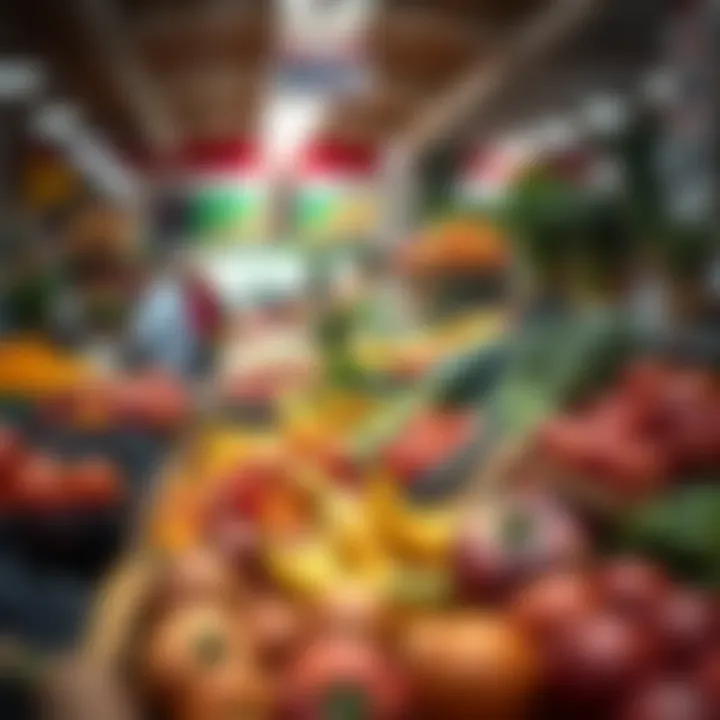 Fresh assortment of colorful fruits and vegetables displayed at Willowbridge market