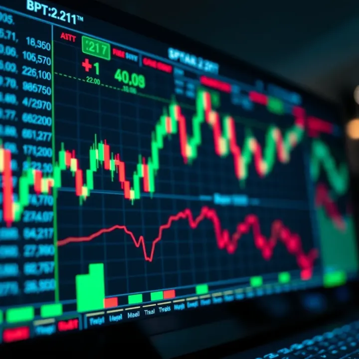 A digital trading platform interface displaying binary options charts and real-time market data