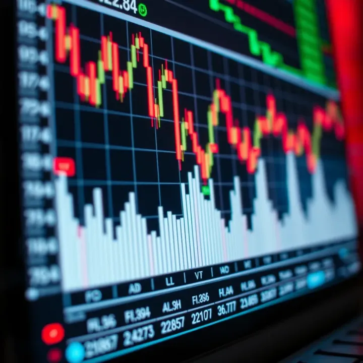 Graph showing forex trading trends and currency exchange rates