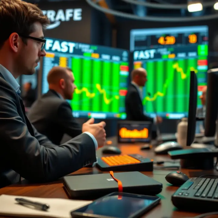 Conceptual illustration of risk management and emotional control in fast trading environment