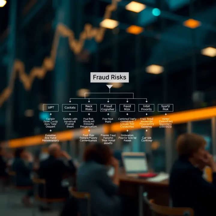 Flowchart illustrating various types of fraud risks and their potential impacts on organisational assets