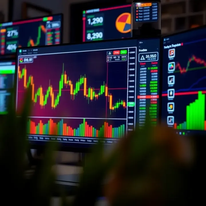 Computer screen displaying forex trading charts and video tutorial interface