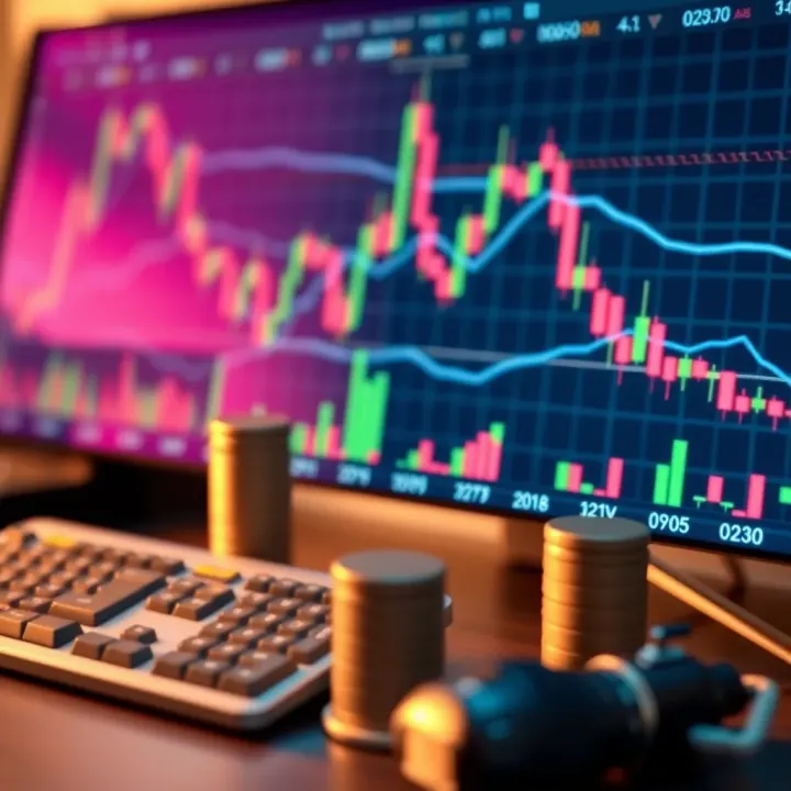 Illustration of forex currency charts and trading tools used in education