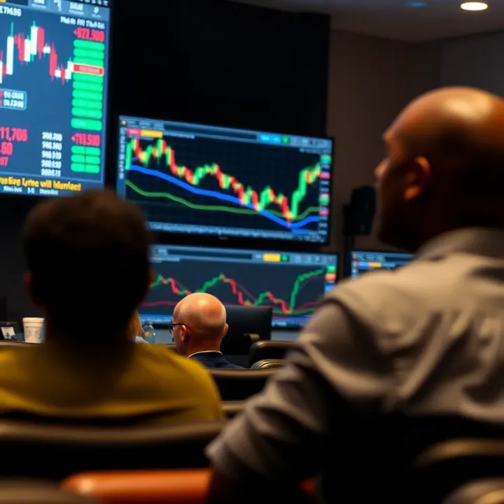 Close-up of forex charts and financial data displayed during a seminar session highlighting trading techniques
