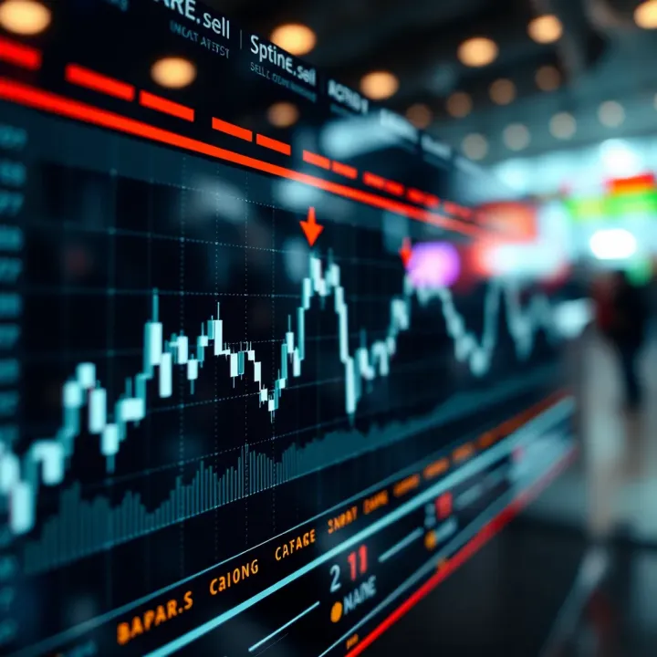Currency Exchange Rate Trends Highlighting Optimal Buy and Sell Points Graph showing currency exchange rates fluctuating over time with key buy and sell points marked