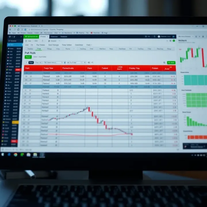 Detailed Forex Trading Plan Template in PDF Format Close-up of a detailed forex trading plan template in PDF format displayed on a digital screen