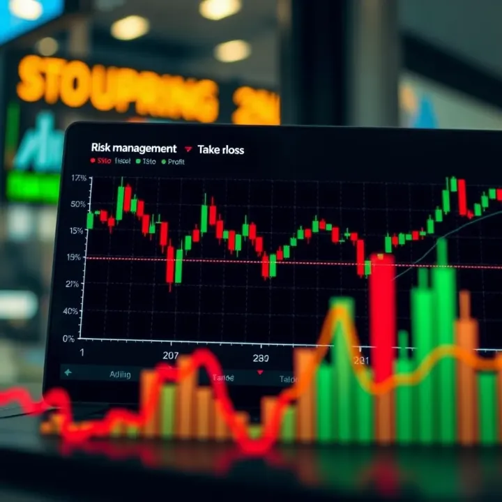 Visualization of Risk Management Strategies in Forex Trading Graph illustrating risk management techniques with stop-loss and take-profit levels in forex trading